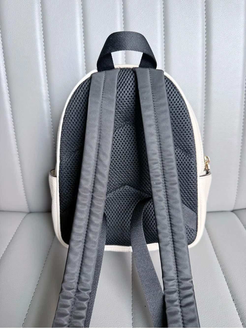Coach Mini Court Backpack Pebbled Leather Color Chalk - Cream with Gold Hardware